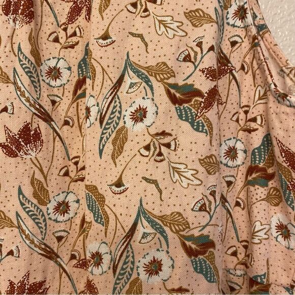 Universal Thread Sleeveless Linen Tie-Front boho blush floral dress beach midi S - Picture 8 of 12